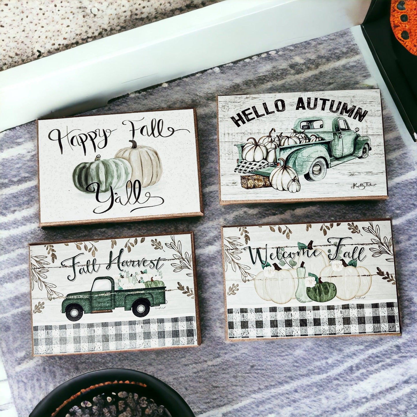 Welcome Fall Farmhouse Tiered Tray Sign