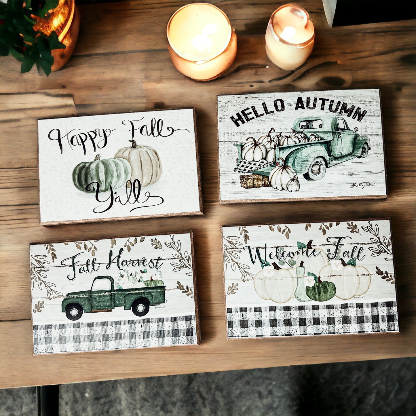 Fall Harvest Farmhouse Tiered Tray Sign