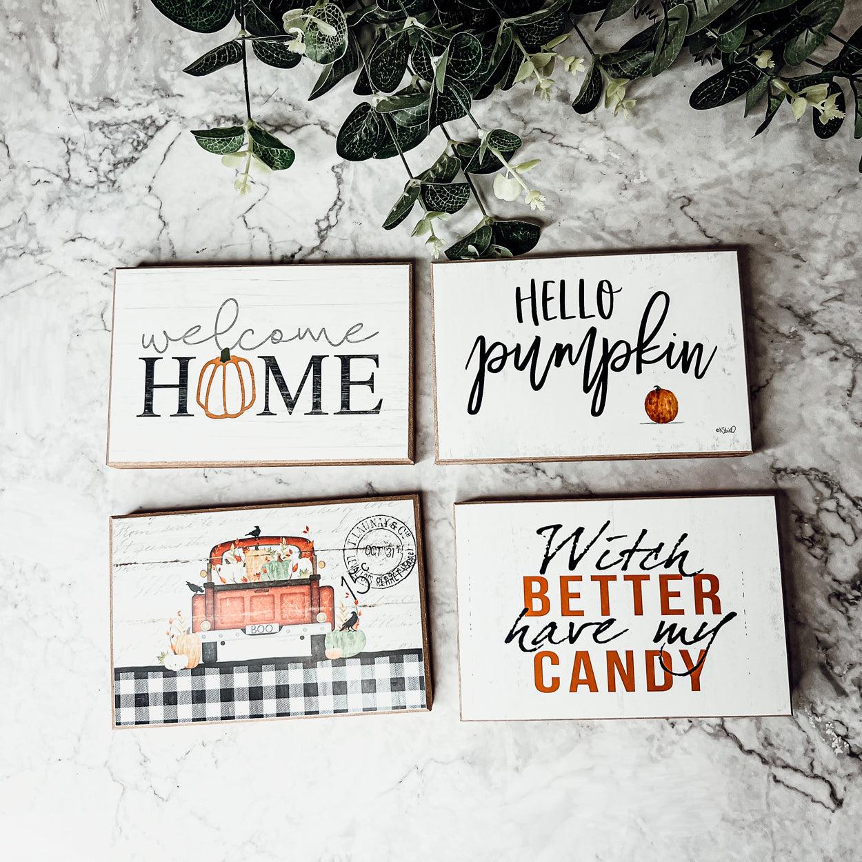 Hello Pumpkin Farmhouse Tiered Tray Sign