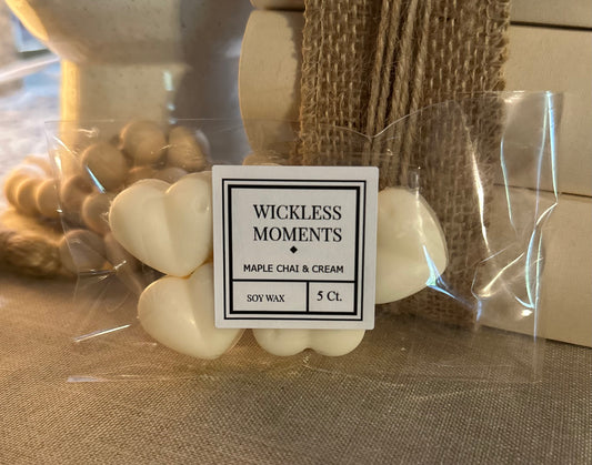 Maple Chai and Cream Soy Wax Heart Melts 5ct.
