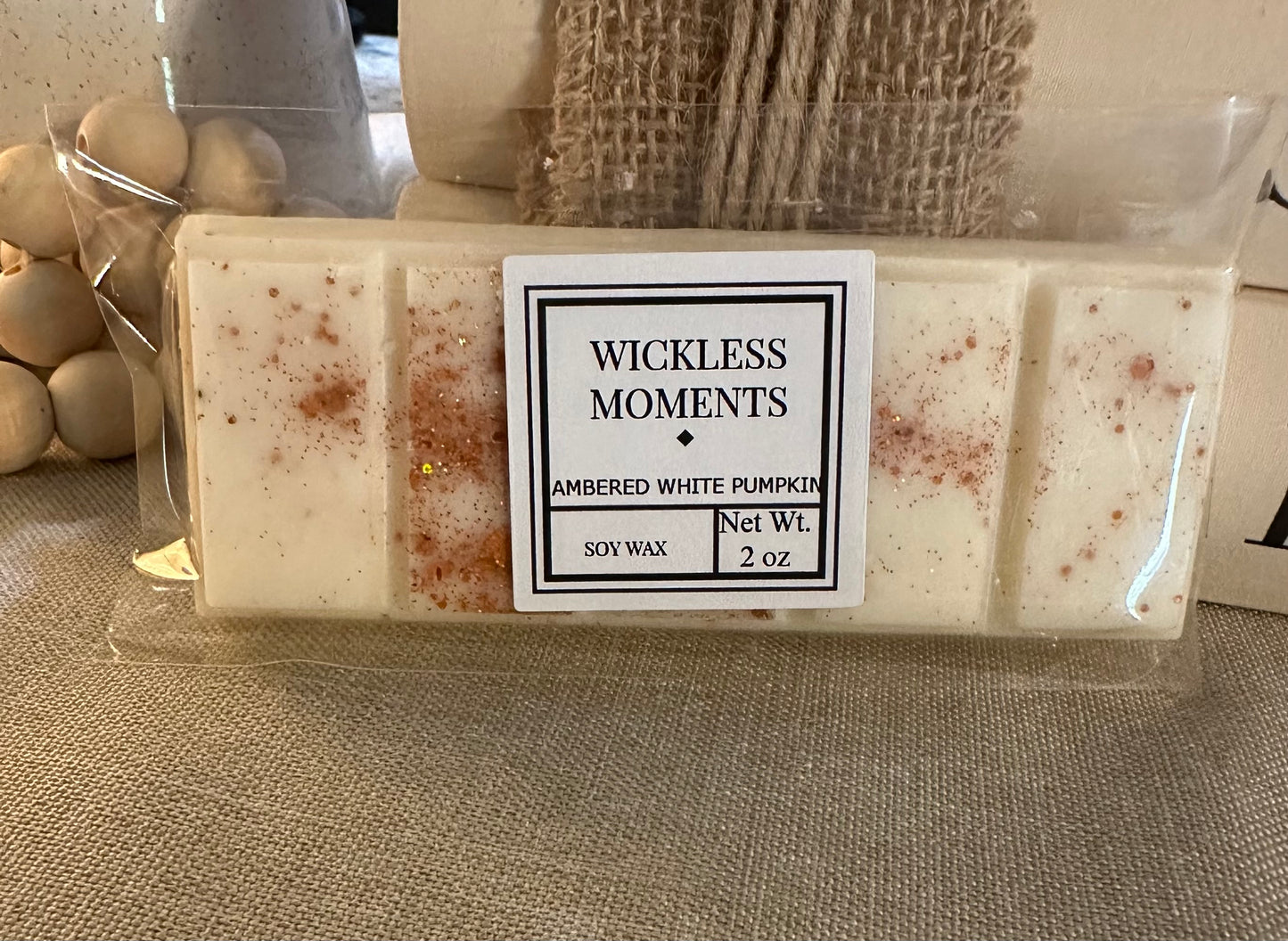 Ambered White Pumpkin Soy Wax Snap Bar