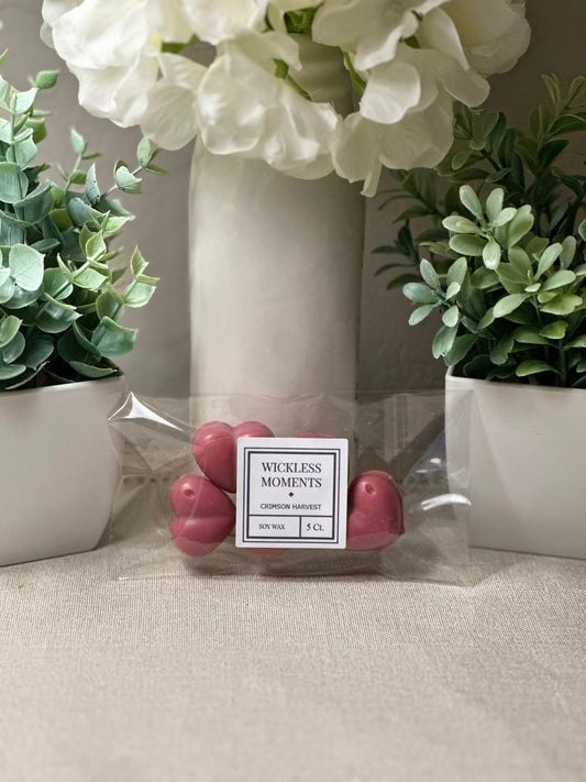 Crimson Harvest Soy Wax Heart Melts 5ct.