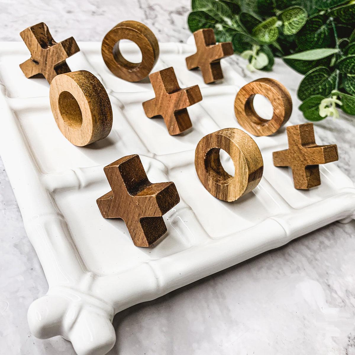 Hampton Faux Bamboo Decorative Tic Tac Toe Game