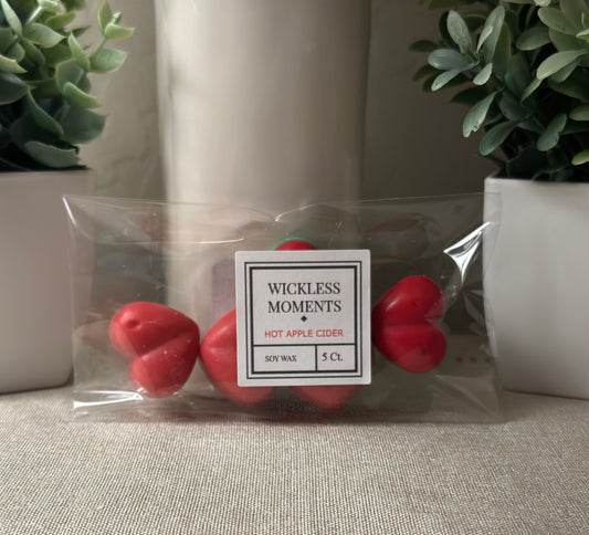 Hot Apple Cider Soy Wax Heart Melts 5ct.