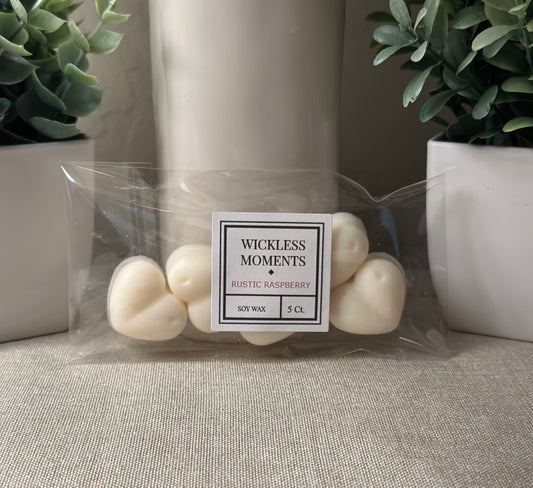 Rustic Raspberry Soy Wax Heart Melts 5ct.