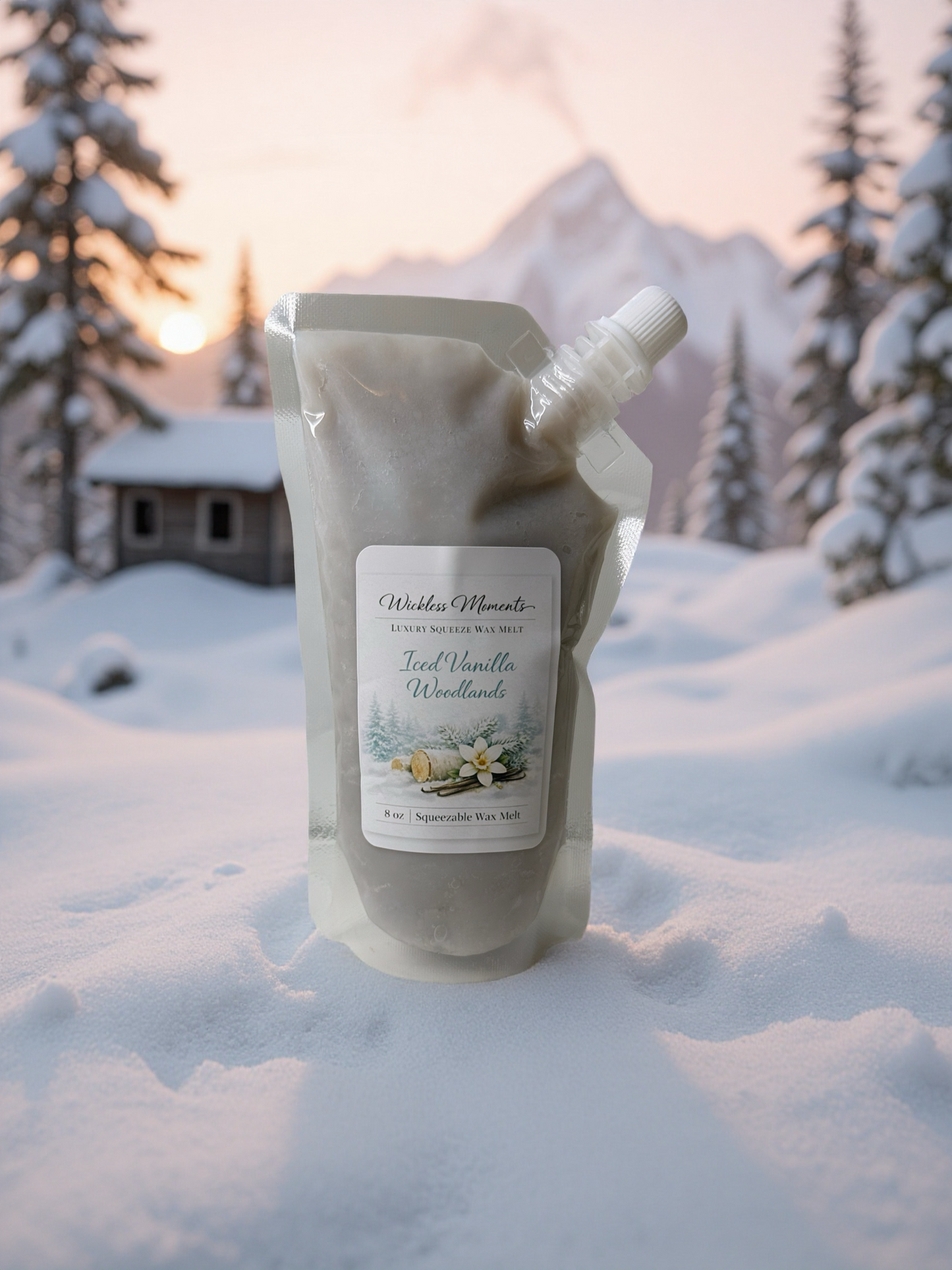 Iced Vanilla Woodlands Luxury Squeezable Wax Melt | Cool Vanilla & Woods | Soy Wax