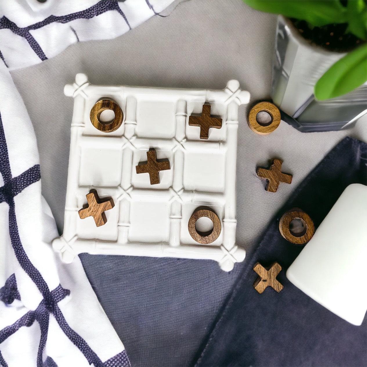 Hampton Faux Bamboo Decorative Tic Tac Toe Game