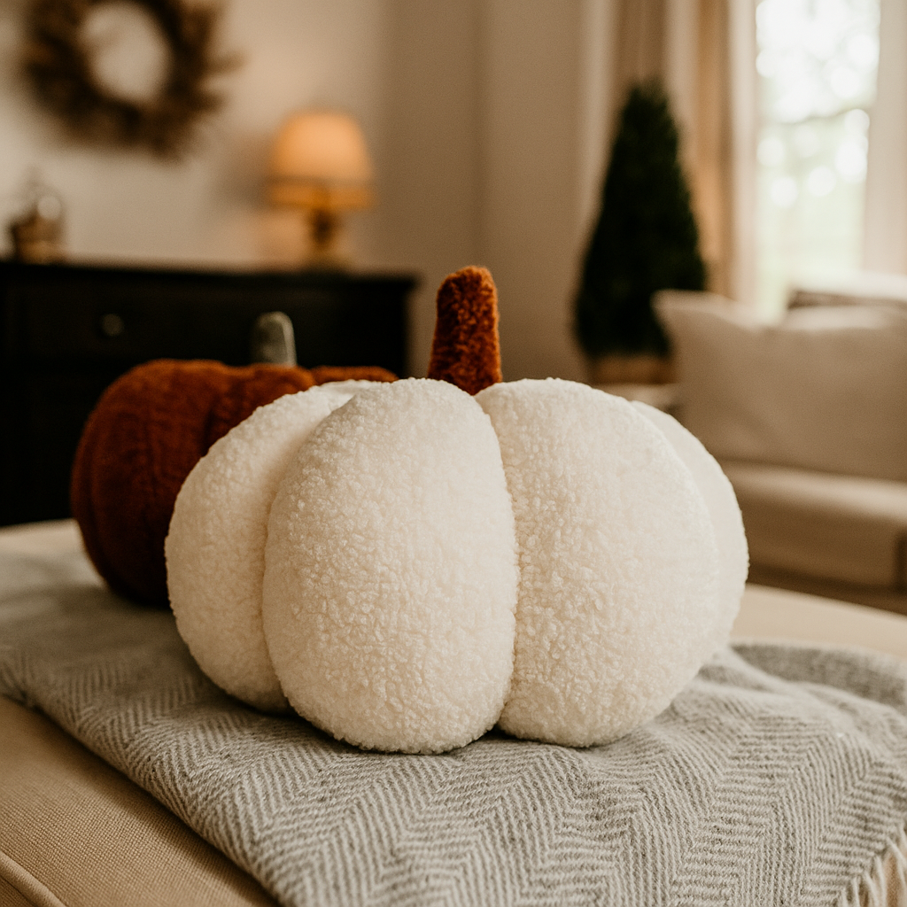 Blair Plush Pumpkin Decorative Throw Pillow