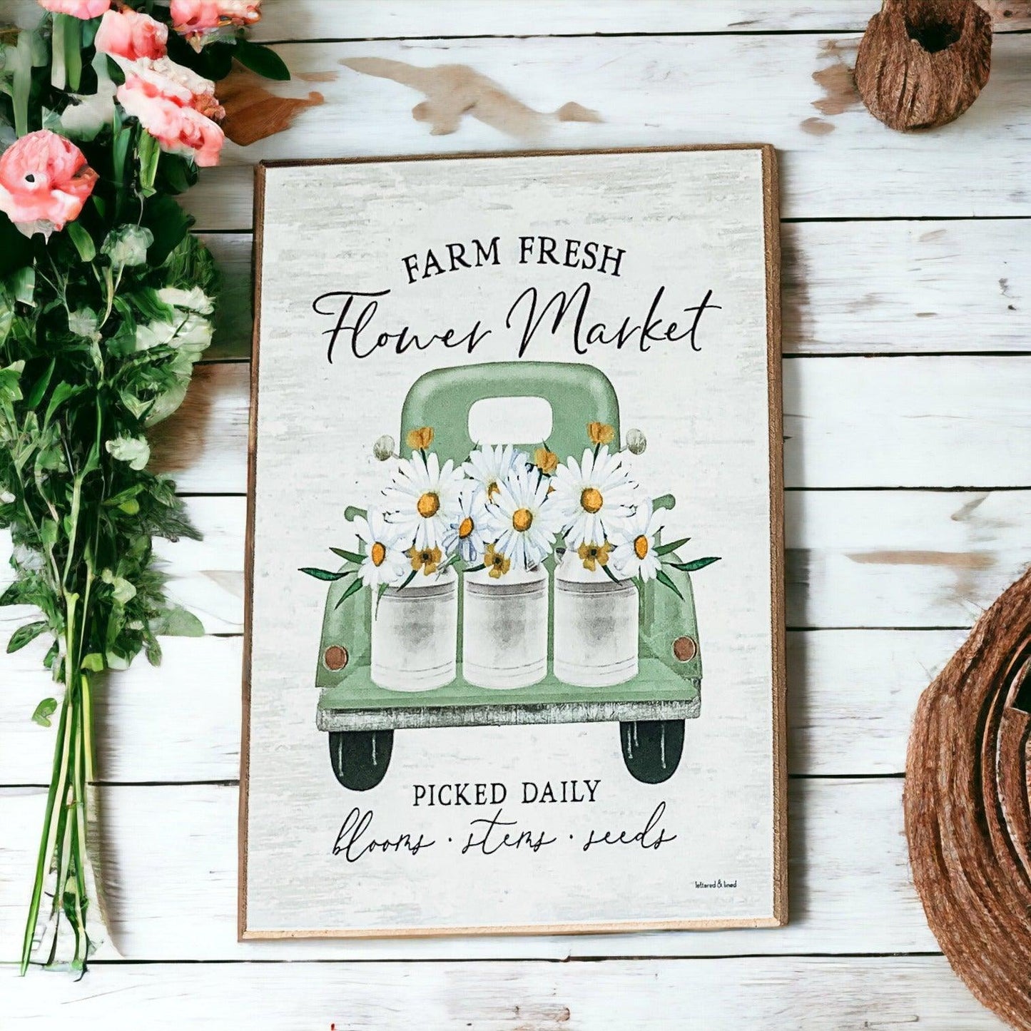 Farm Fresh Flower Market Farmhouse Sign