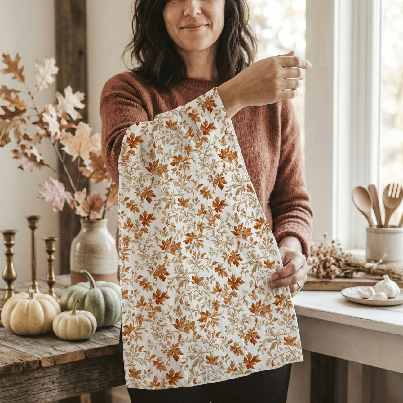 Classic Autumn Leaves Kitchen Towel