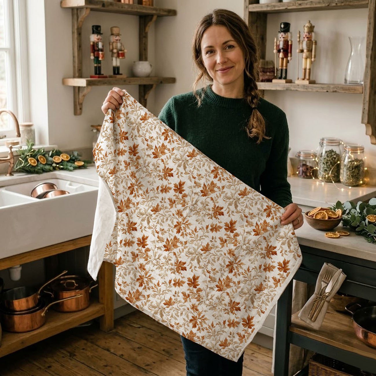 Classic Autumn Leaves Kitchen Towel