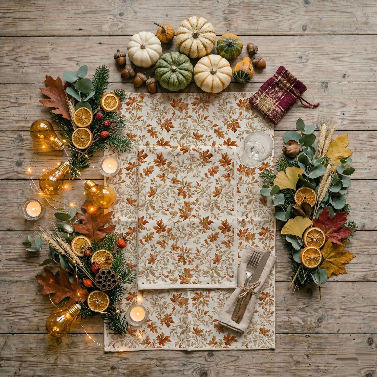 Classic Autumn Leaves Kitchen Towel