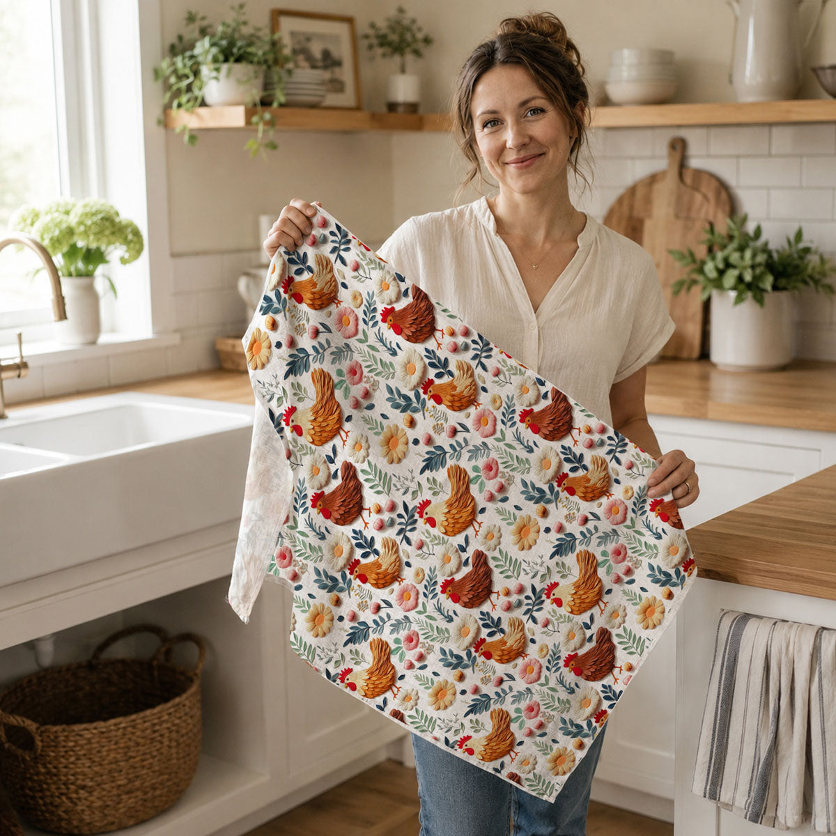 Farmhouse Floral Kitchen Towel